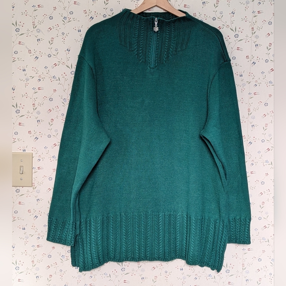 Coldwater Creek Pullover Sweater 2X Cable knit Winter Vintage Y2K Heavy Cotton